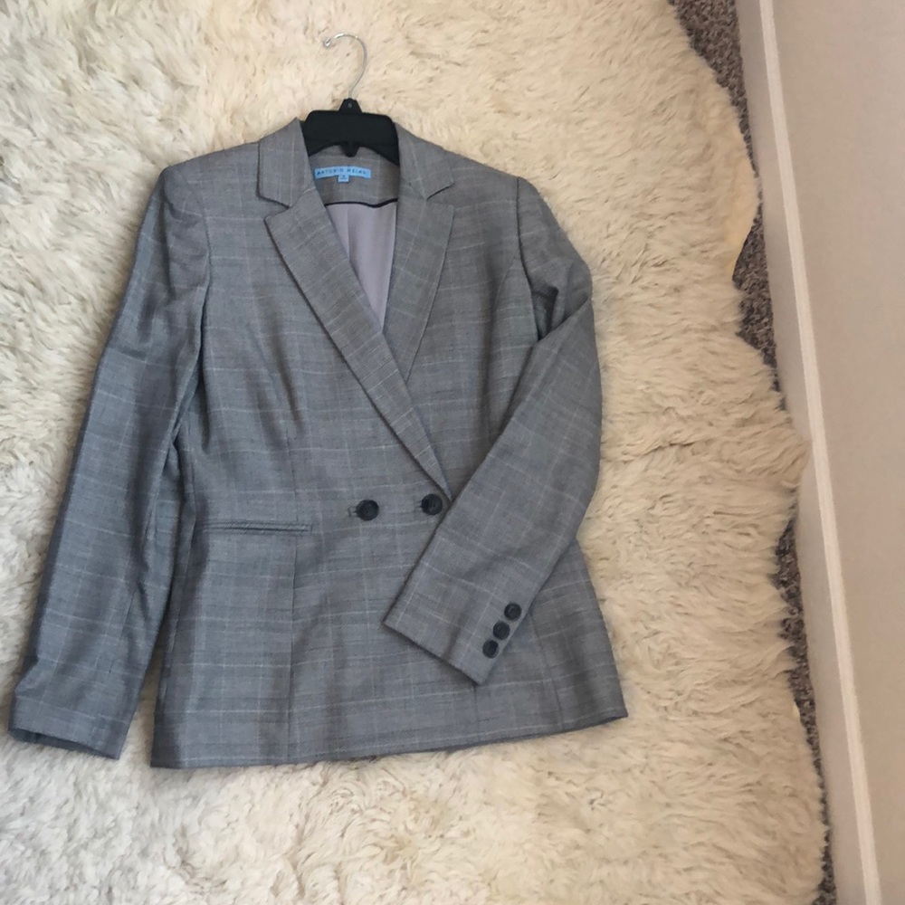 Gray plaid blazer